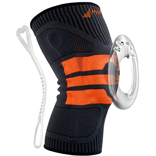 Hyperz - Sports Compression Knee Brace with Gel Pad for Ball Joint and Side Stabilizers, Adjustable Non-Slip Compression Orthopedic Knee Brace for Men and Women, Knee Support Meniscus and Ligaments, Knee Support, Knee Support for Knee, Knee Brace ym, Crossfit Volleyball, Basketball, Running, Tennis, Padel. (X-Large)