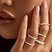 Dochais Gold Rings for Women 5PCS Stackable 14K Gold Plated Stacking Rings for Women Non Tarnish Trendy Dainty Rings Cubic Zirconia Gold Rings Set Statement Wedding Bands Rings Size 6