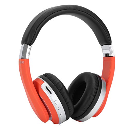 Auriculares para Juegos, Auriculares Plegables para Colocar sobre la Oreja Auriculares Estéreo Inalámbricos para Colocar sobre la Oreja con Micrófono Auriculares (Naranja)
