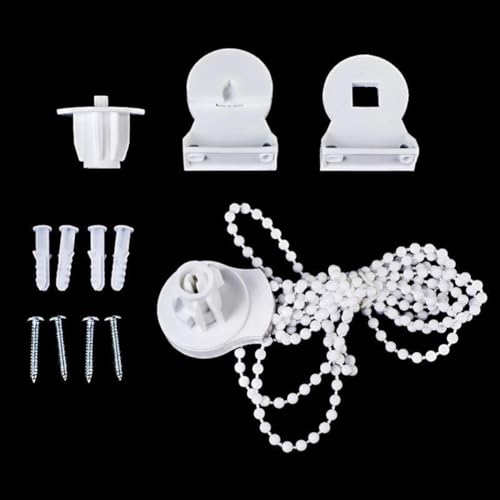 Kit de montaje para persiana enrollable con cadena y soportes para tubo de 25 mm, incluye componentes de montaje para fijación lateral, superior o frontal