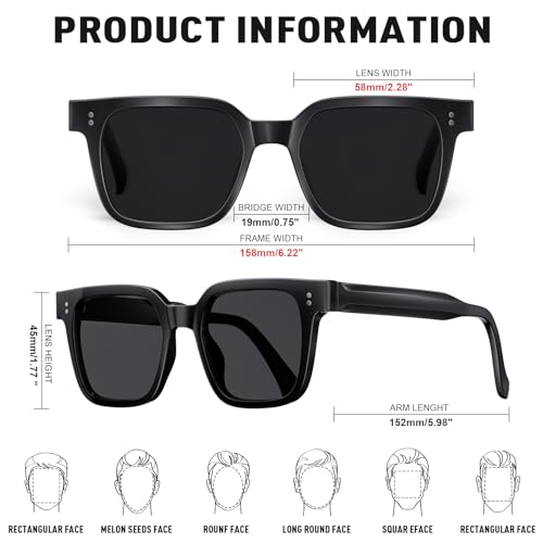 Image of SKYOAK Premium 158MM Large Polarized Sunglasses for Men Women, 2 Pack XXL TR Frame Trendy Sun Glasses Outdoor with UV400