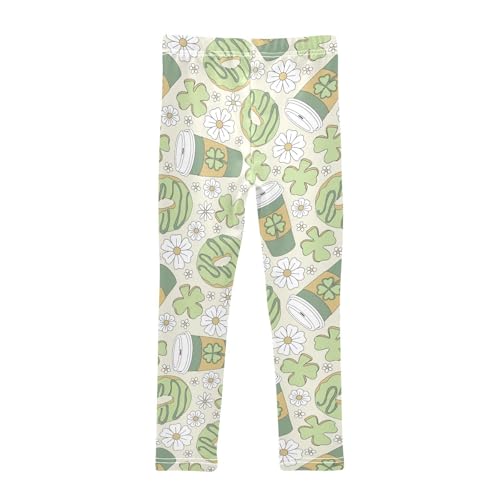 ZZKKO Girls Leggings Donut Shamrock Cookies Toddler Girls Clothes Leggings for Girls Toddler Girls Leggings 3-4T2