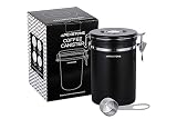 Apexstone Coffee Canister Black Large, Coffee Storage Airtight Canister with Scoop, Airtight Coffee