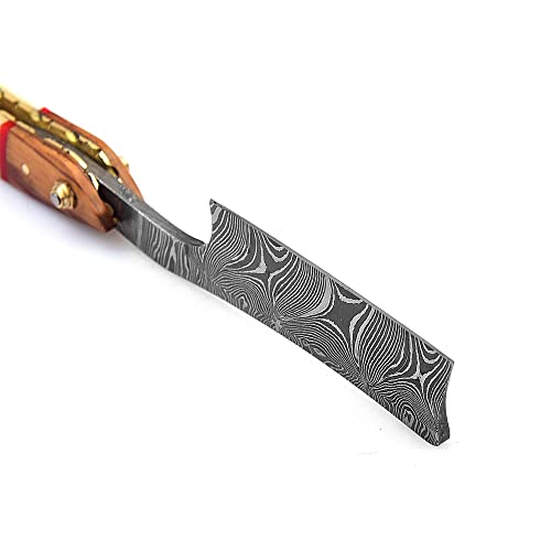 Damascus Straight Razor, Custom Shaving Blade For Men, Ready To Use, Damascus Steel Barber Approved Straight Edge Razor, Men’s Razor With Leather Case, Close Shave, Great Gift With Bone Handle #TOP6