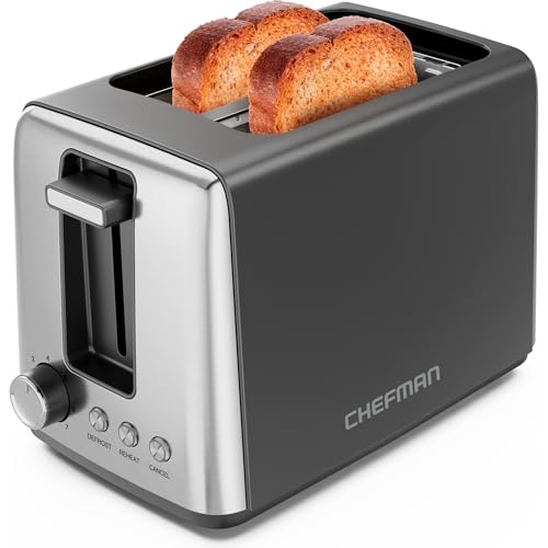 Tostapane Chefman a 2 strati, 7 gradazioni, 3 modalità di cottura, vassoio raccoglibriciole rimovibile, tostapane per toast farciti e bagel, scongelamento, annullamento, perfetto per dolci – Nero