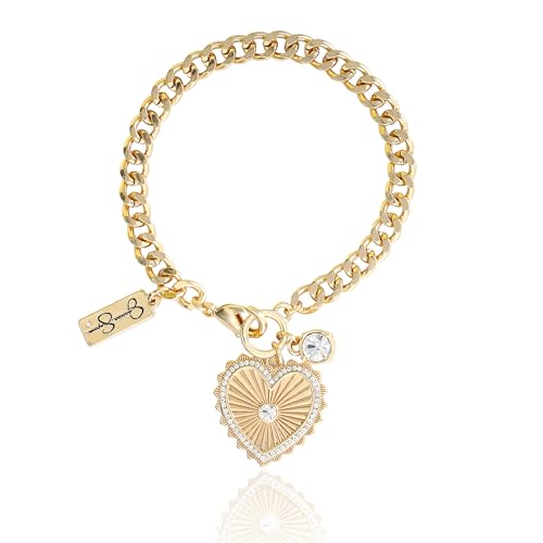 Jessica Simpson Womens Heart Charm Bracelet - 7.5