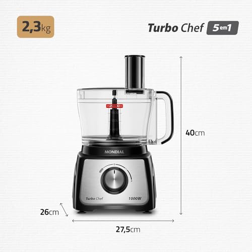 Multiprocessador Turbo Chef 5 em 1, Mondial, Preto, 1000W, 220V - MPN-01-B