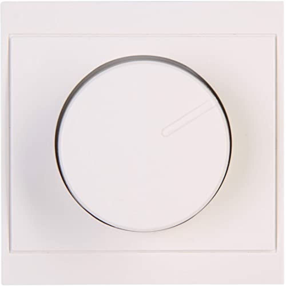 Kopp Malta 843001082 - Interruttore a pressione, dimmer combinato, per lampadine a incandescenza, 230 V, lampade alogene, taglio di fase, colore: Bianco