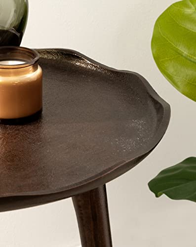 Kate And Laurel 221977 Alessia Modern Round Metal Side Table, 15 X 15 X 22, Bronze, Decorative Glam Cast Aluminum End Table thumb #6