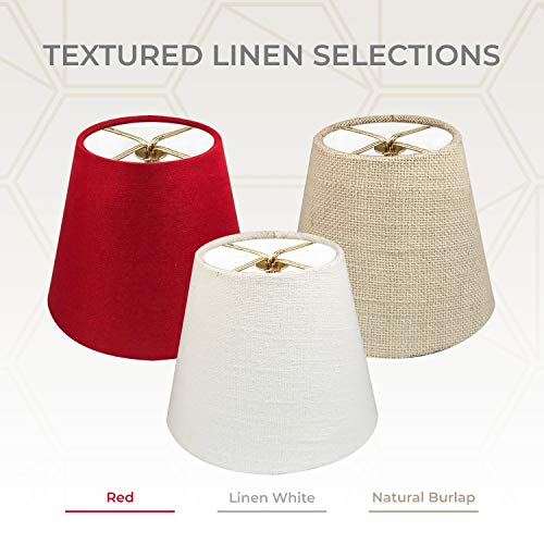 Image of Royal Designs, Inc. CS-1103-5RED-6 Textured Linen Empire Chandelier Shade, 3 x 5 x 4.5, Red, 6-Pack