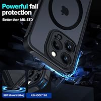 ivoler für iPhone 15 Pro 6.1 Zoll Hülle, 1 Magnetisch Handyhülle mit 2 Stück Panzer Schutz Glas, [Kompatibel mit MagSafe] [Militärnorm Sturzschutz] Stoßfest Schutzhülle Silikon Case Matt Schwarz – Ansicht 2