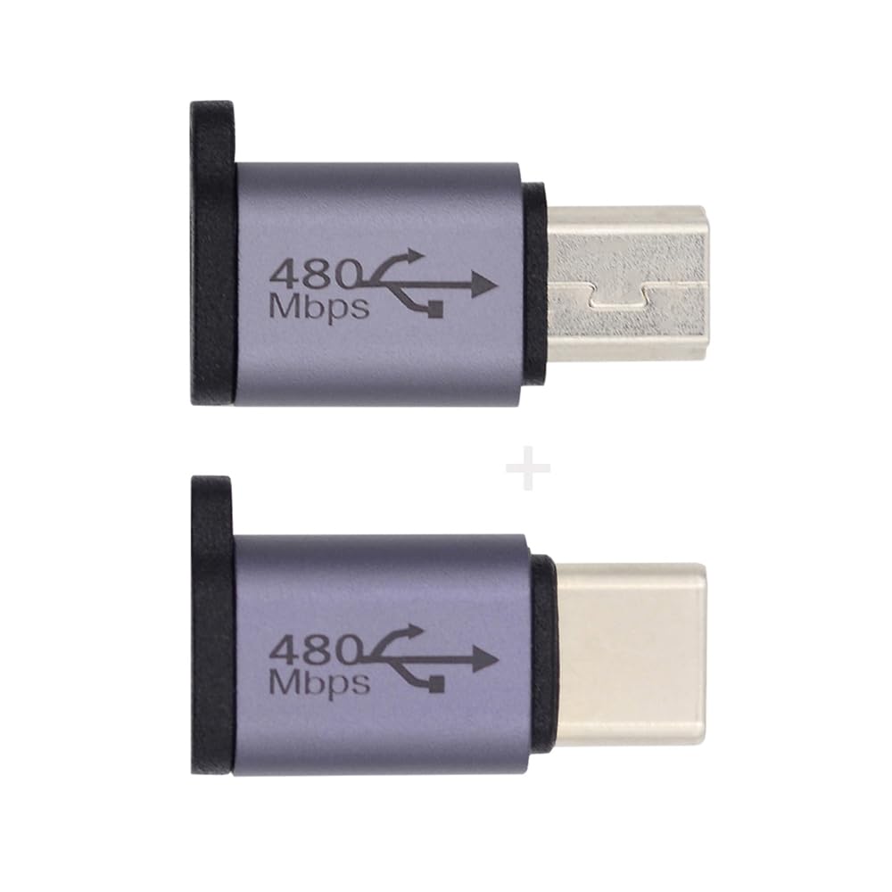 Adattatore USB-C To Micro/Mini USB (2 Pezzi) - Femmina USB-C To Maschio Micro USB, Supporta Dati 480Mbps E Ricarica - Con Foro Per Laccio - Foto 5