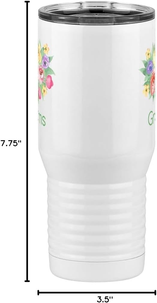 Just So Posh Grams Flowers Tumbler, Tall Travel Coffee Mug, White 20 oz Polar Camel, Stainless Steel, Vacuum Insulated - Image 6