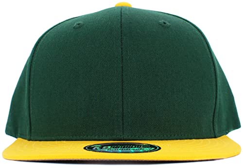 Image of KBETHOS Classic Snapback Hat Blank Cap Underbrim Cotton Wool Blend Flat Visor Adjustable Unisex