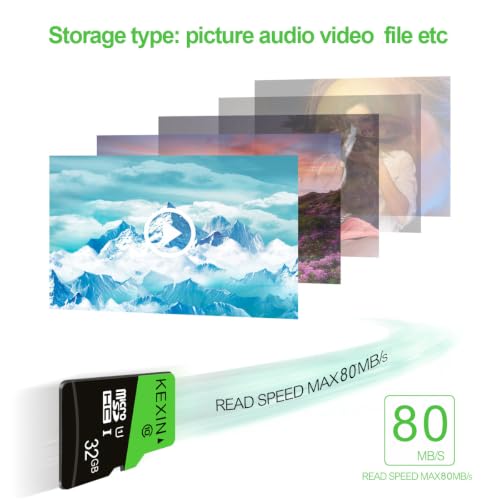 Image of KEXIN 32GB Micro SD Card 1 Pack microSDHC Memory Card UHS‑I C10 U1 Micro SD Card Full HD High Speed TF Card for Smartphone Tablet Dash Cam Drone Game Console