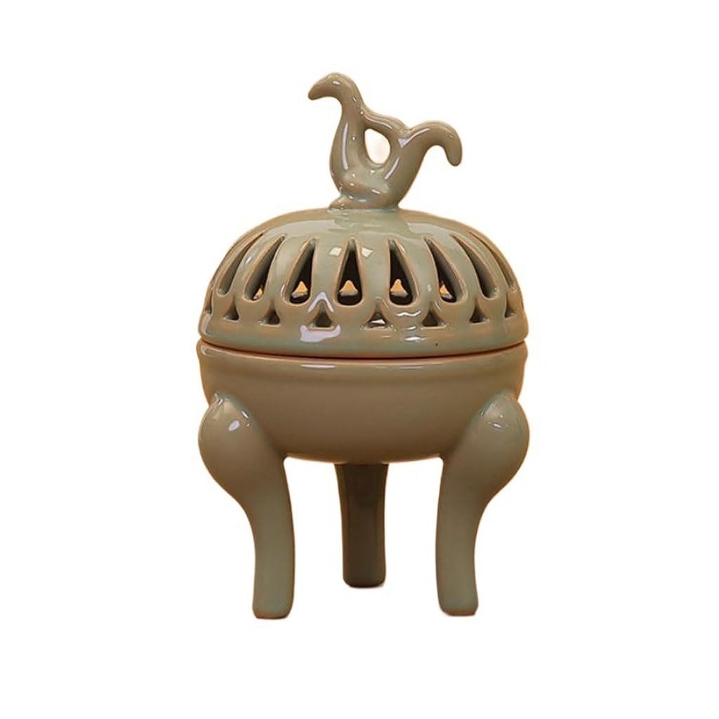 Incense Burner Retro-style Home Aromatherapy Diffuser, Indoor Ceramic Tea Room Tabletop Decoration.