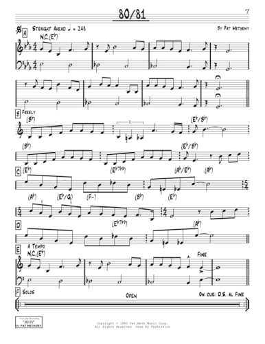 The Pat Metheny Real Book Jazz Fake Book for C Instruments | 147 Songs Including Last Train Home Better Days Ahead and Phase Dance | Hal Leonard Sheet Music for Jazz Musicians and Improvisers - Image 5