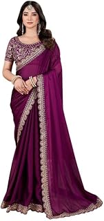 LATEST Women's Premium Rangoli Fabric with Embellished Border, Lightweight and Stylish unstitched blouse piece