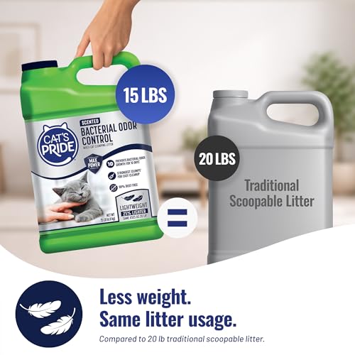 Cat's Pride Bacterial Odor Control, Max Power, Clumping Litter Scented 15lb - Image 4