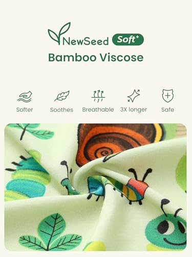 Image of Unisex Baby Bamboo Viscose Long Sleeve Romper, Cute Prints Zipper Footless Jumpsuit, Toddler One-Piece Outfits