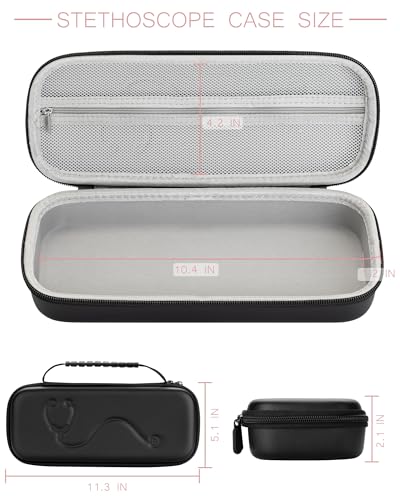 Stukcaze ST1 Hard Stethoscope Case For 3M Littmann Classic Iii, Lightweight Ii S.E, Mdf Acoustica Stethoscope, Stethoscopes Carrying Case With Mesh Bag thumb #1