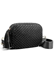Woven Crossbody Bag - Pure Black
