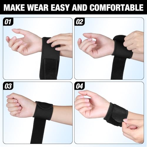 HOTUT Handgelenk Bandagen Krafttraining,2 Stück Verstellbare Power Wrist Wraps für Fitness,Handgelenk Bandagen Krafttraining Handgelenkstütze für Fitness,Handgelenkstütze,Bodybuilding,Kraftsport