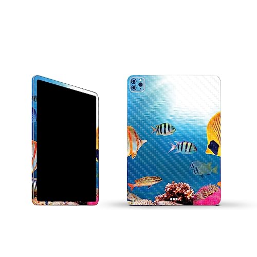 Image of MightySkins Carbon Fiber Skin Compatible with Apple iPad Pro 11 inch M2 4th Gen (2022) Full Wrap Kit - Tropical Life | Protective, Durable Textured Carbon Fiber Finish | Easy to Apply | Made in The USA