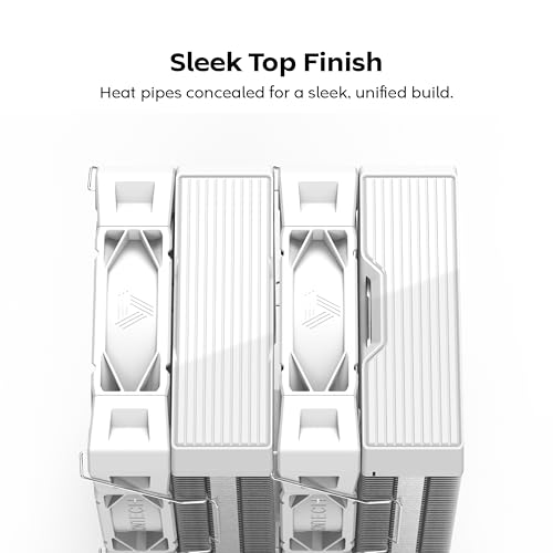 Image of MONTECH NX600 Dual-Tower CPU Air Cooler with 6 Heatpipes & Premium Top Cover | 28mm E28 PWM Premium Fan| Soldered Copper Base | Superior Heat Dissipation | All Intel & AMD Socket Support | White
