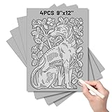 4Pcs Linoleum Blocks for Printmaking,9 x 12 Inch Linoleum Carving Tools Rubber Carving Blocks for Engraving Art Project