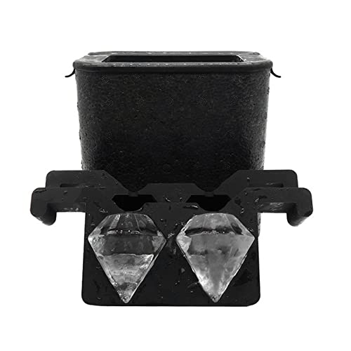 Pyhodi Crystal Clear Ice Ball Maker, Stampo per Cubetti di Ghiaccio a 2 Fori 3D Riutilizzabile e Sfera in Silicone Senza BPA Forma Unica Stampo per Fabbricatore di Ghiaccio per Whisky, (Diamante)