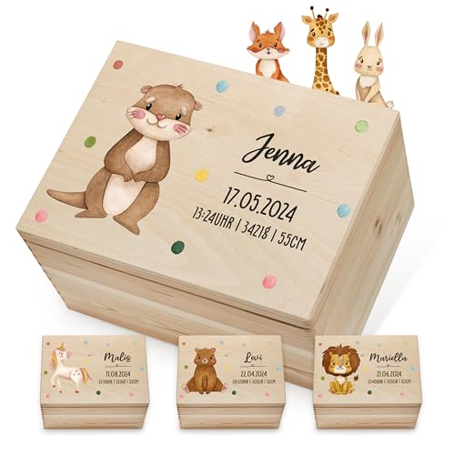 Lilletå ® Erinnerungsbox Tiermotiv ganz (001.01) - Erinnerungskiste Baby mit Hochwertigem Farbdruck - Baby Kind Erinnerungsbox Holz - Geschenk Geburt Mädchen Junge Lilletå ® Erinnerungsbox Tiermotiv ganz (001.01) - Erinnerungskiste Baby mit Hochwertigem Farbdruck - Baby Kind Erinnerungsbox Holz - Geschenk Geburt Mädchen Junge