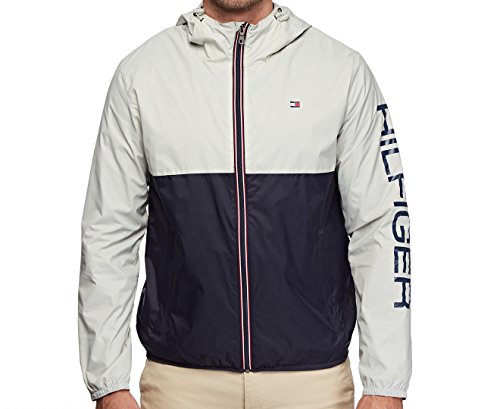 Image of Tommy Hilfiger Men's Lightweight Active Water Resistant Hooded Rain Jacket