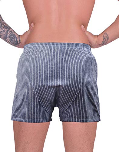 LUFT Mens Classic Pin Stripes Comfy Pull On Soft Underwear Trunks Boxer Shorts4
