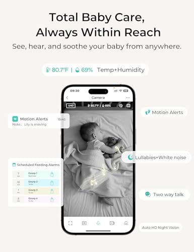 Image of Dr.Care VistaView Lite RB Smart WiFi Baby Monitor with 2 Cameras, 4 inch 720P
