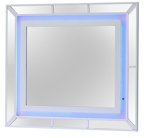 Xefinic LED Lit Mirror with Elegant Accents, Low Distortion Glass