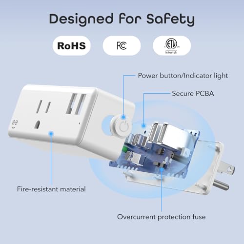 Image of Geeni Switch + Charge Smart Wi-Fi Plug, 2 USB, Energy Saving, App Control