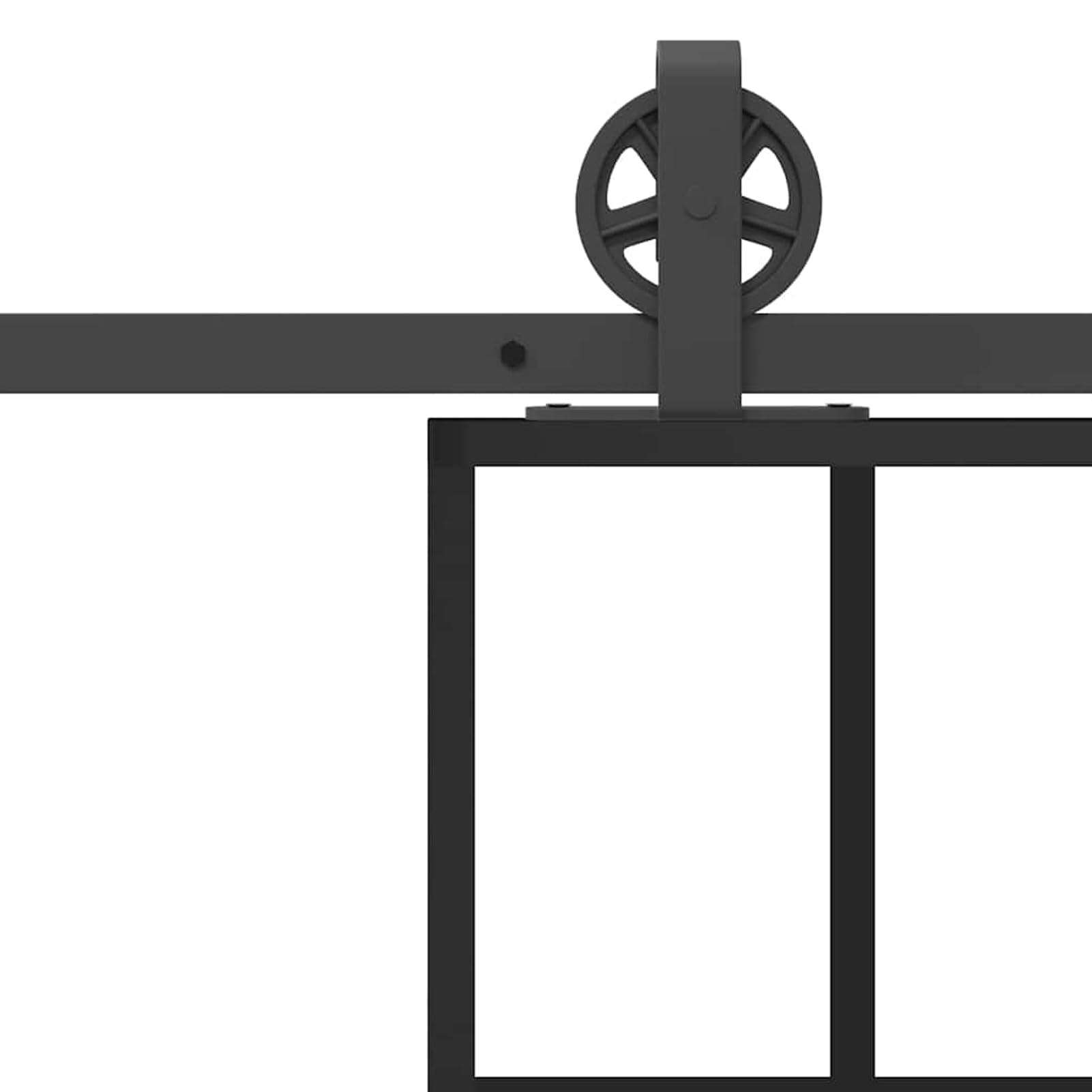 Drzwi przesuwne ze szkła bezpiecznego 76 x 205 cm szkło ESG o grubości 5 mm, czarne okucie aluminiowe, łatwy montaż z kompletnym zestawem okuć
