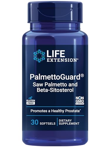 Life Extension PalmettoGuard Saw Palmetto & Beta-Sitosterol – Supports Healthy Prostate Function & Hormone Metabolism Health – Supplements for Men - Gluten-Free, Non-GMO – 30 softgels