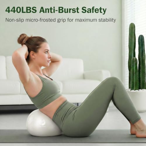 Image of Slim Panda Pilates Ball, 9 Inch Small Exercise Ball, Anti Burst Mini Yoga Ball for Stability, Workout, Barre, Core Strength, Physical Therapy, Balance, Stretching