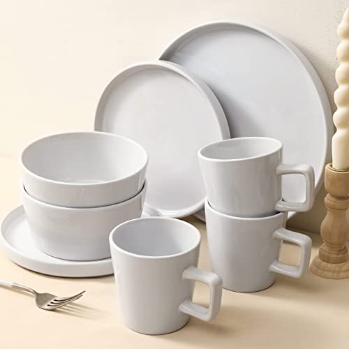 Stone Lain Celina Stoneware 32-Piece Dinnerware Set, White Glossy, Service For 8 #TOP5
