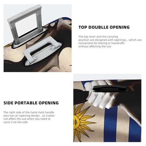 Travel Luggage Cover Vintage Torn Broken Uruguay Uruguayan Flag Fashion Washable Baggage Suitcase Protector Fit For Luggage X-Large4