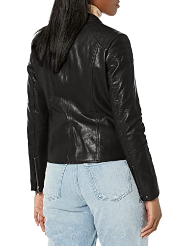 Kenneth Cole Women's Classic Short Moto Faux Leather Jacket2