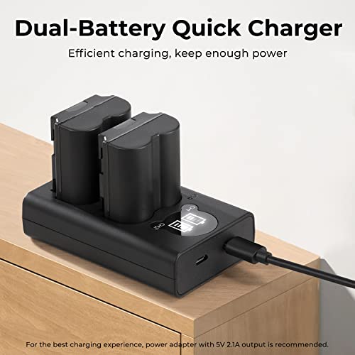 K&F Concept NP-W235 Battery Charger Set for Fujifilm XT5, 2-Pack 2200mAh NP W235 Battery and Dual LCD Charger Compatible with Fujifilm X-T5, X-T4, X-S20, X-H2, X-H2S, GFX 100S, GFX 50S II Cameras by K&F CONCEPT - Image 4