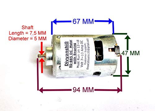 Image of Divyanshi RS 885 High Speed /High Torque DC Motor with Bearings