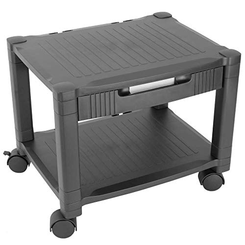 PrimeMatik - Mesa Auxiliar para Impresora Carro con Ruedas con pasacables