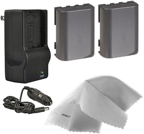 High Capacity 'Intelligent' Batteries (2 Units) Compatible with Canon EOS Rebel XT + AC/DC Travel Charger