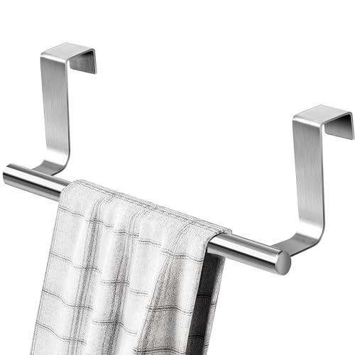 Yitobici Porte-serviettes de cuisine, 23 cm, porte-torchons sans perçage, pour salle de bain et chambre à coucher, argenté
