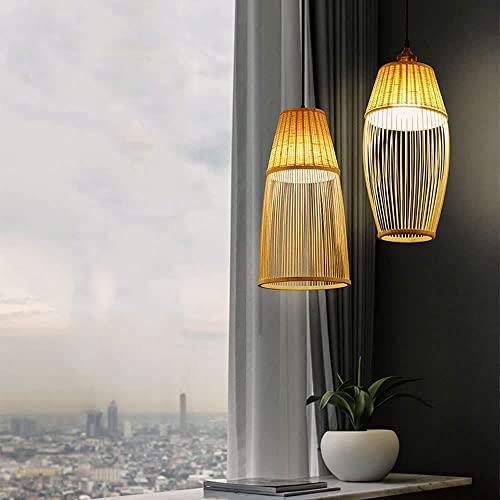Suspension bambou style chinois E27 tête simple câble réglable