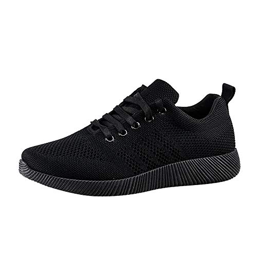 Zapatillas de Running para Mujer,Mujeres Volando Tejido Casual Zapatos Caramelo Color Estudiante Zapatillas Zapatillas Respirable Deportes para Mujer Cómodos Transpirables Zapatos
